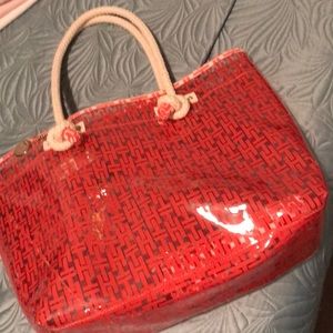 Tommy Hilfiger clear beach tote.